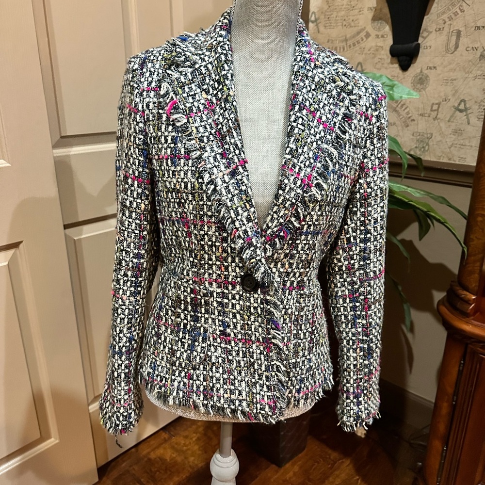 Tailor B. Moss Tweed Blazer - Black, White, Pink